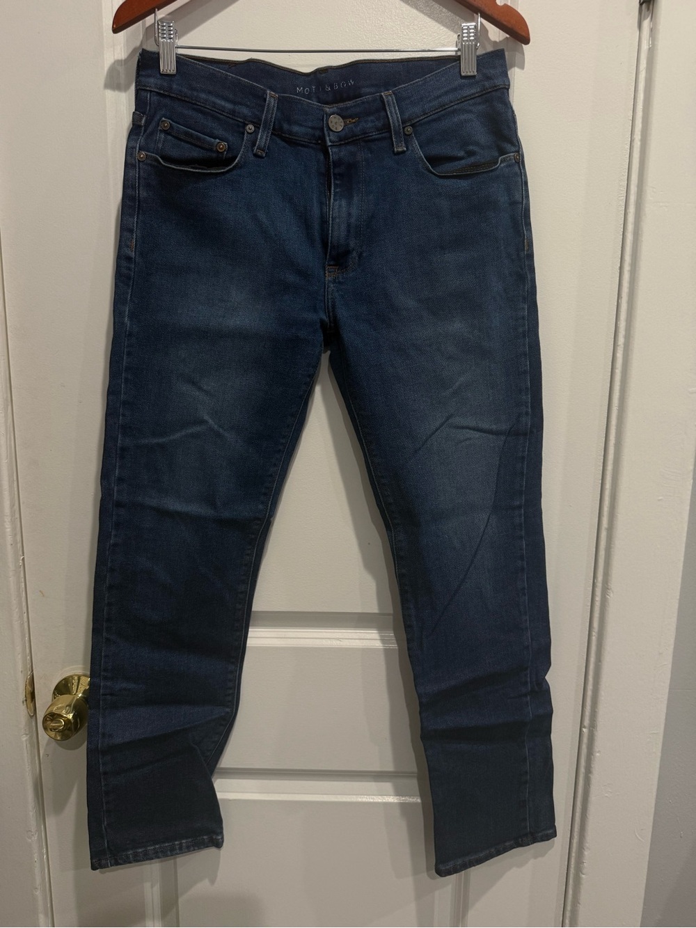 Slim Straight Men’s Jeans in Dark Blue by Mott & Bow